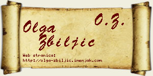 Olga Zbiljić vizit kartica
